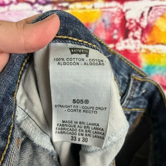 Levi's 505 Jean Mens 33x30  Regular Fit Straight Fit Denim Jeans 100% Cotton - Picture 7 of 7